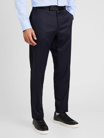 Coupe slim Pantalon à plis 'H-Genius' BOSS en bleu : devant