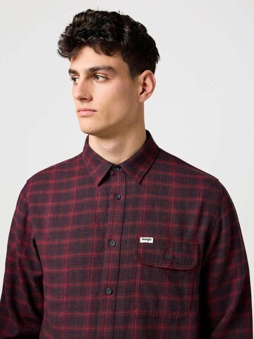 WRANGLER Comfort fit Button Up Shirt '1 Pkt Flannel Shirt' in Red