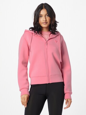 GUESS Sportief sweatvest 'ALLIE' in Roze: voorkant