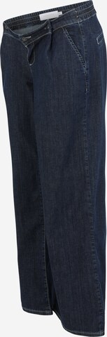 Wide leg Pantaloni cu cute 'HAMPTON' de la MAMALICIOUS pe albastru: față