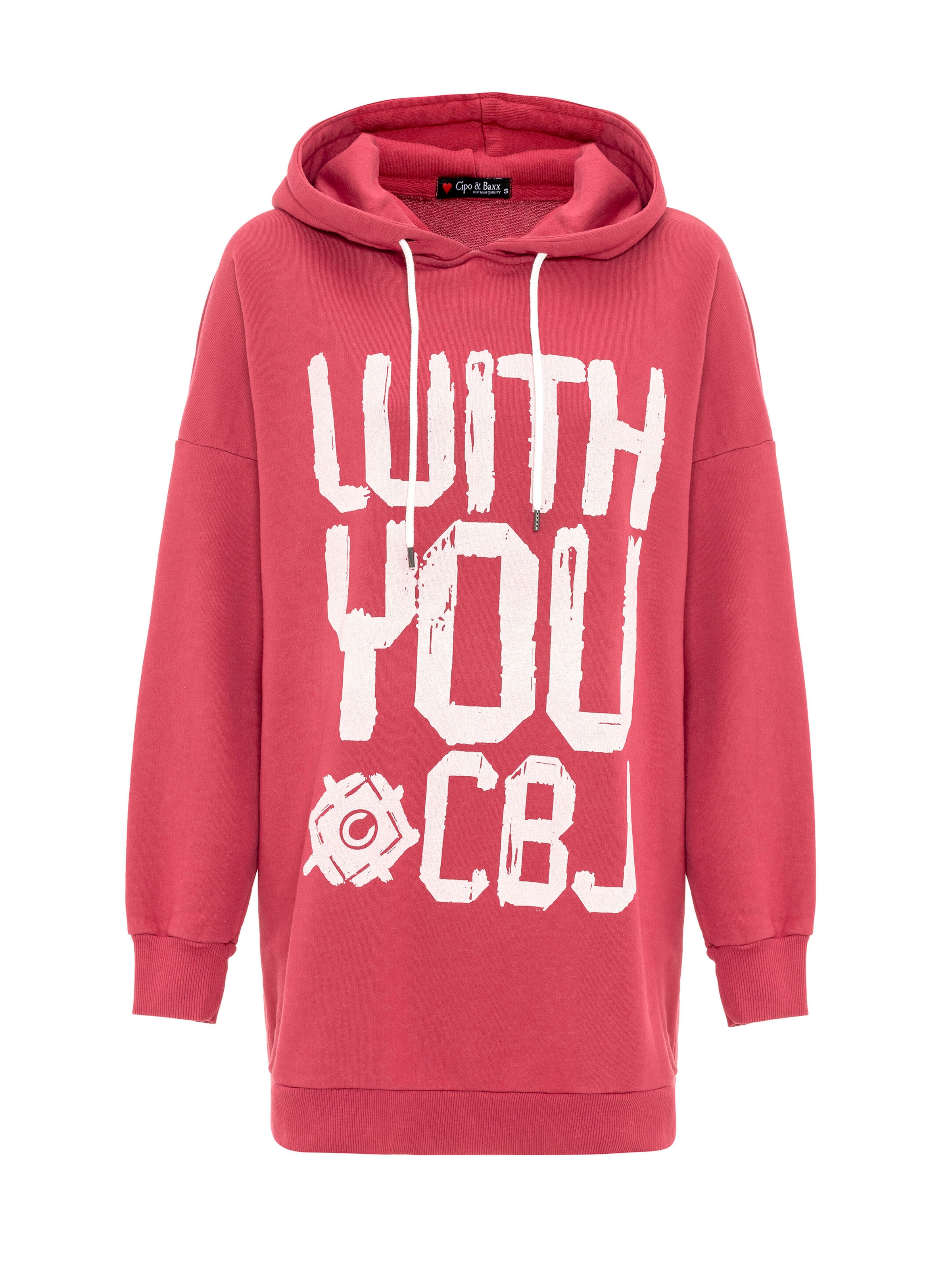 CIPO & BAXX Kapuzensweatshirt in XL in pink / weiß, Produktansicht