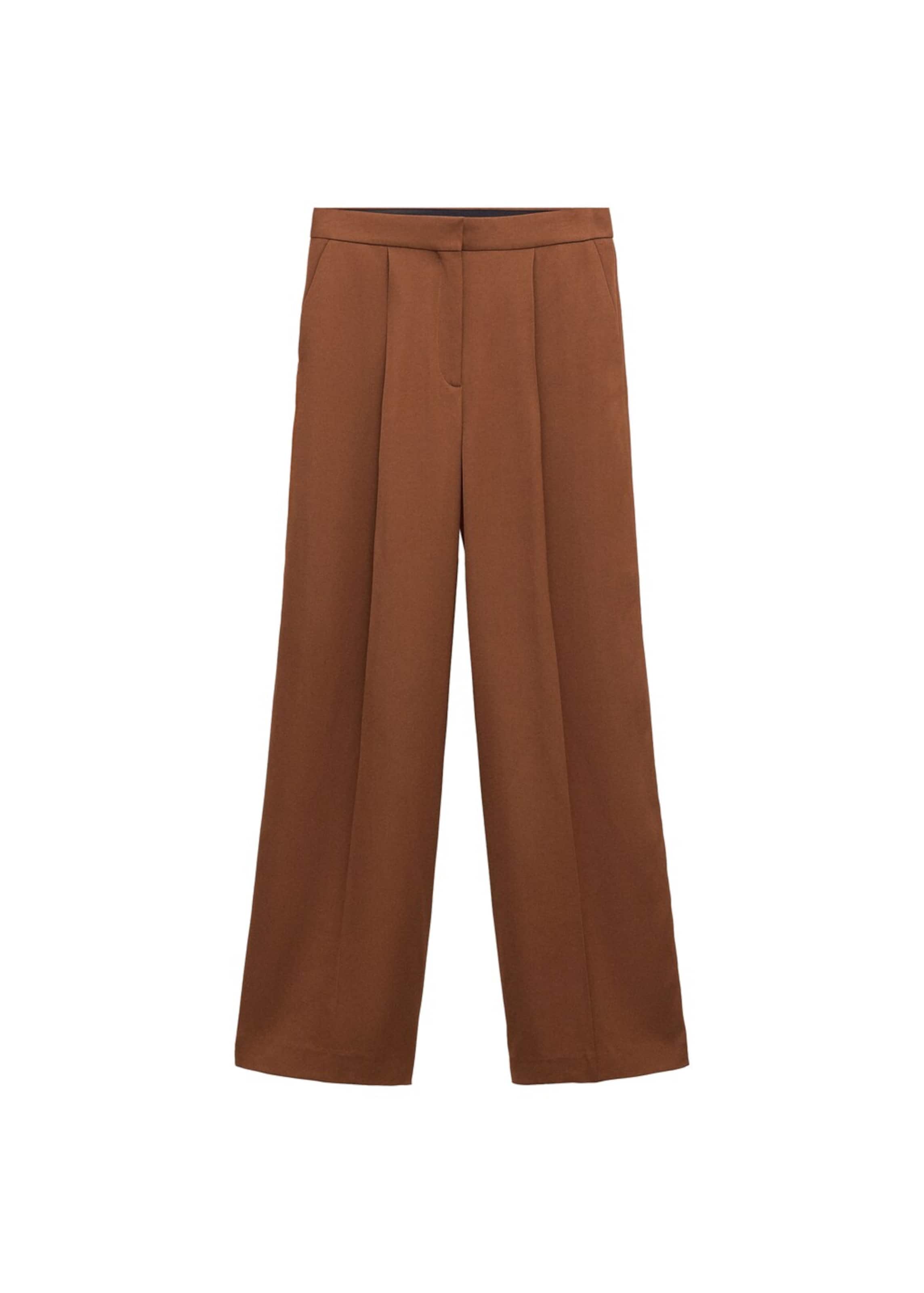 MANGO Regular Pants 'Cristy' in Brown: front