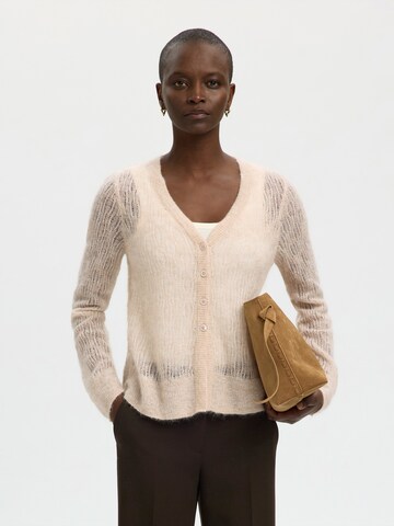 Cardigan 'SLFMayer' SELECTED en beige : devant