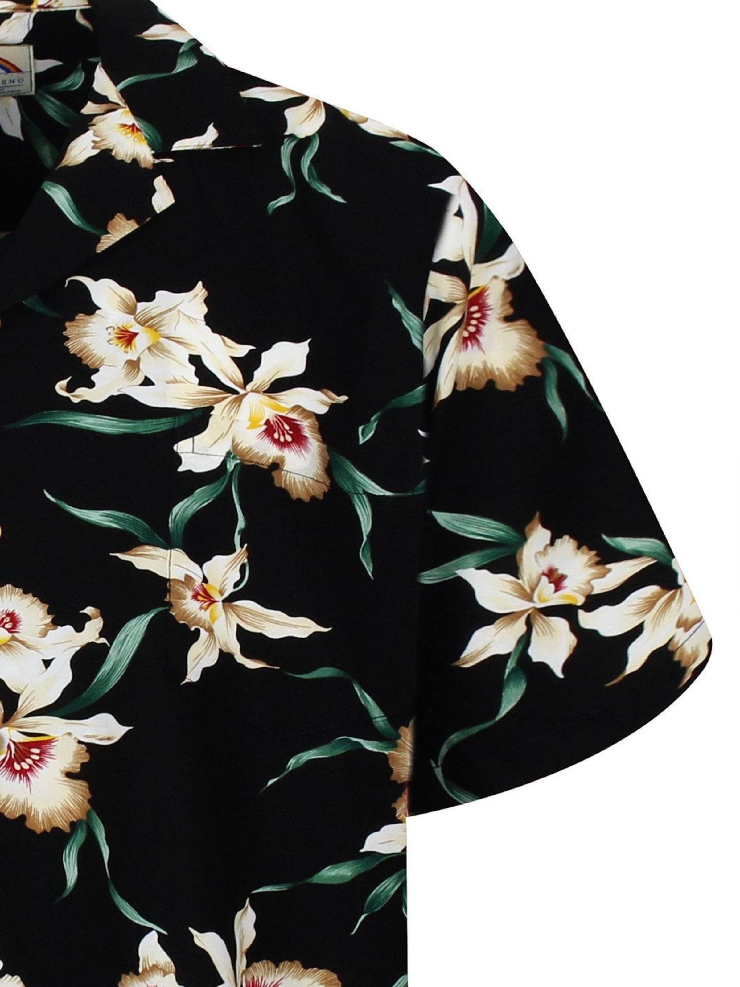 Regular fit Camicia 'Tom Selleck Star Orchid' di Paradise Found in nero