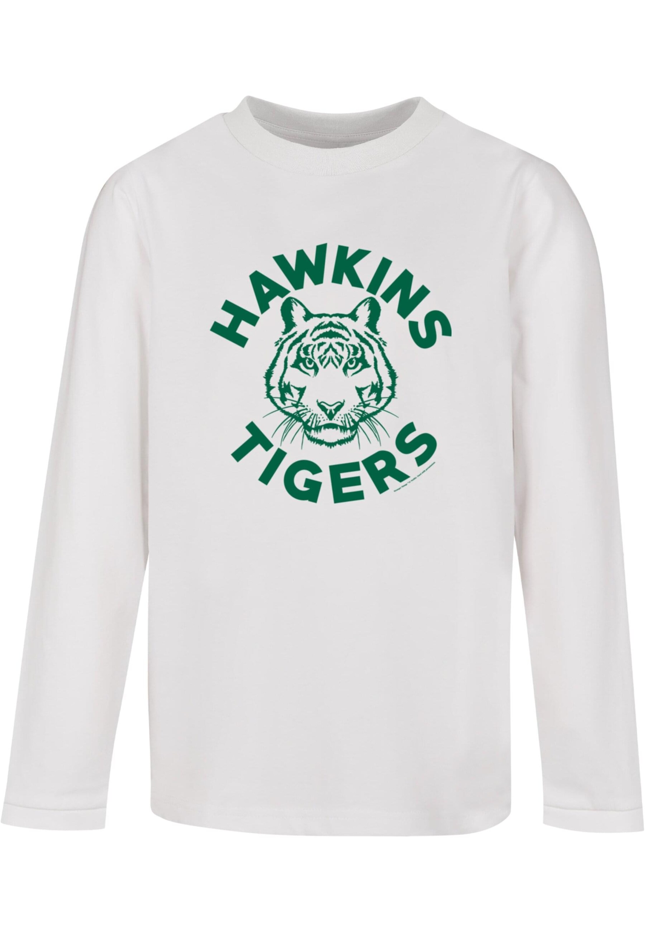 Maglietta 'Stranger Things - Hawkins Tigers' di ABSOLUTE CULT in bianco: frontale