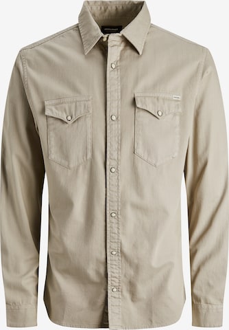 JACK & JONES Regular fit Button Up Shirt 'Sheridan' in Beige: front