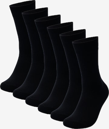 Chaussettes 'Chaussettes homme en coton égyptien gazé (lot de 6)' GYRAFF en noir : devant