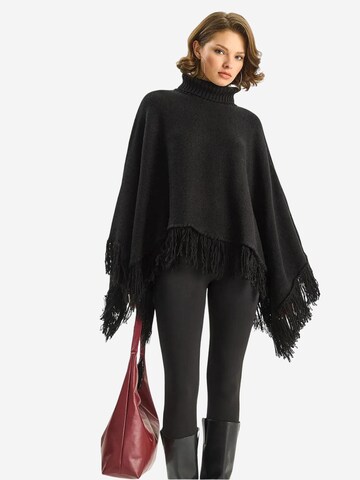 Bianco Lucci Poncho in Schwarz