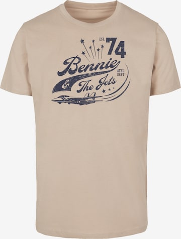 F4NT4STIC Shirt 'Elton John Bennie And The Jets' in Beige: voorkant