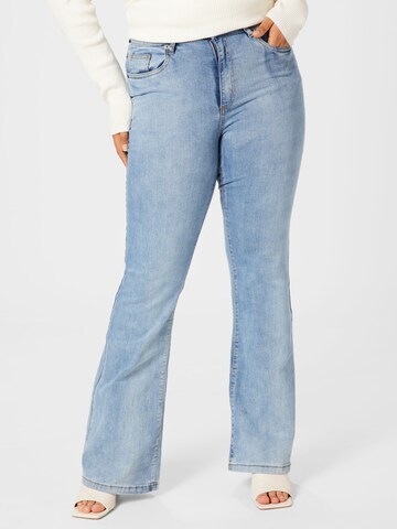 Urban Classics Flared Jeans in Blauw: voorkant