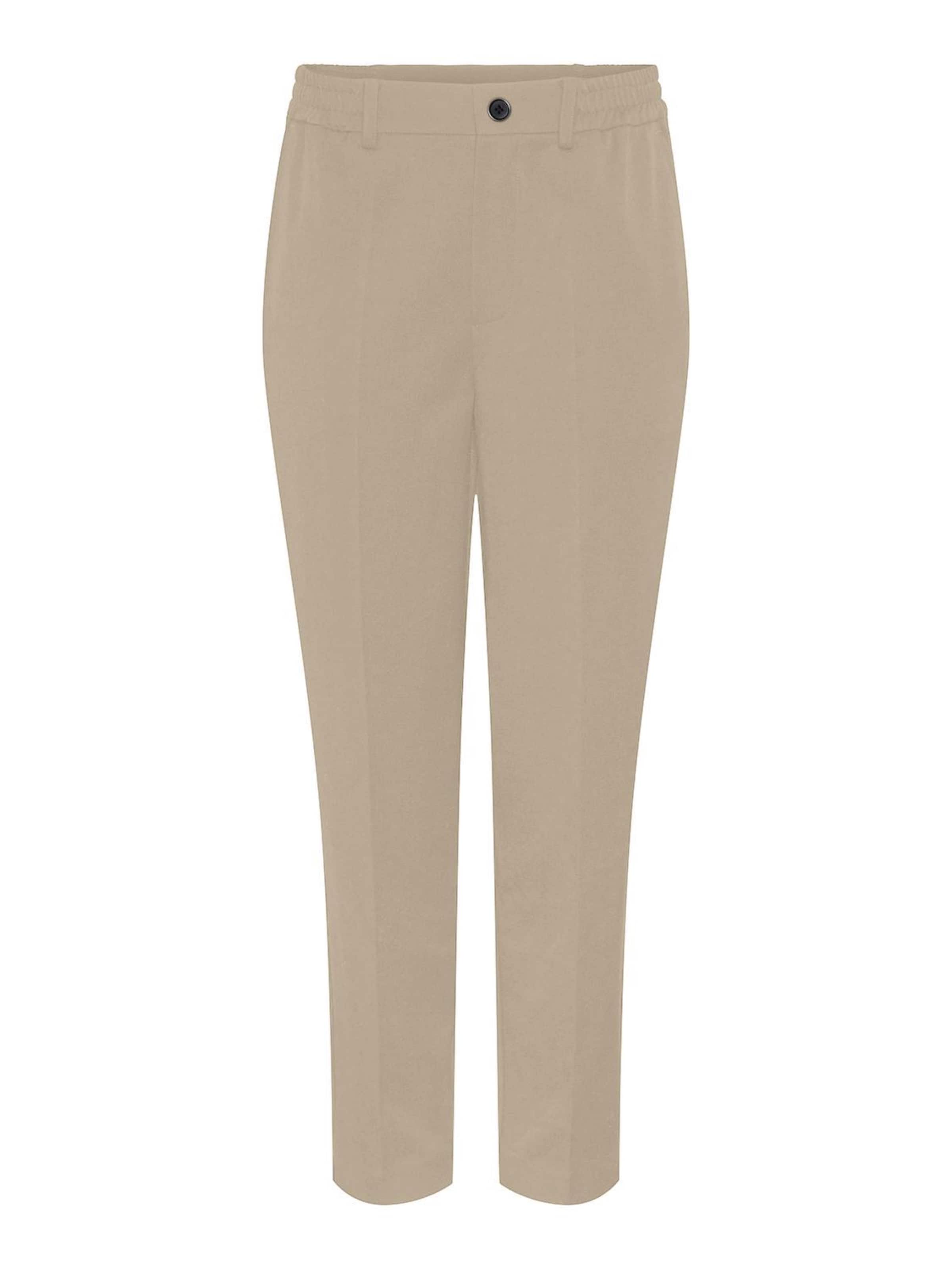 Pantaloni con piega frontale 'Camil' di PIECES in beige: frontale