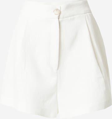River Island Regular Pleat-Front Pants in White: front