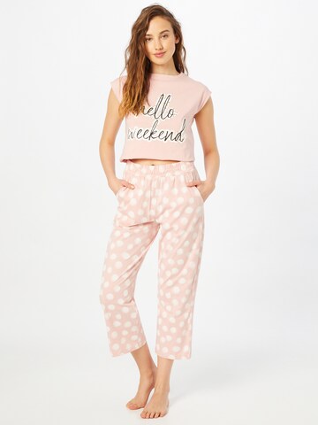 Dorothy Perkins Pyjama 'Hello Weekend' in Pink: predná strana