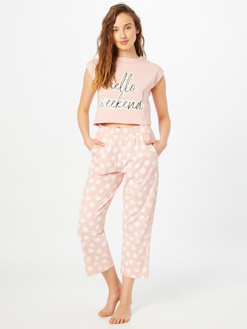 Dorothy Perkins Pyjamas 'Hello Weekend' i rosa: framsida