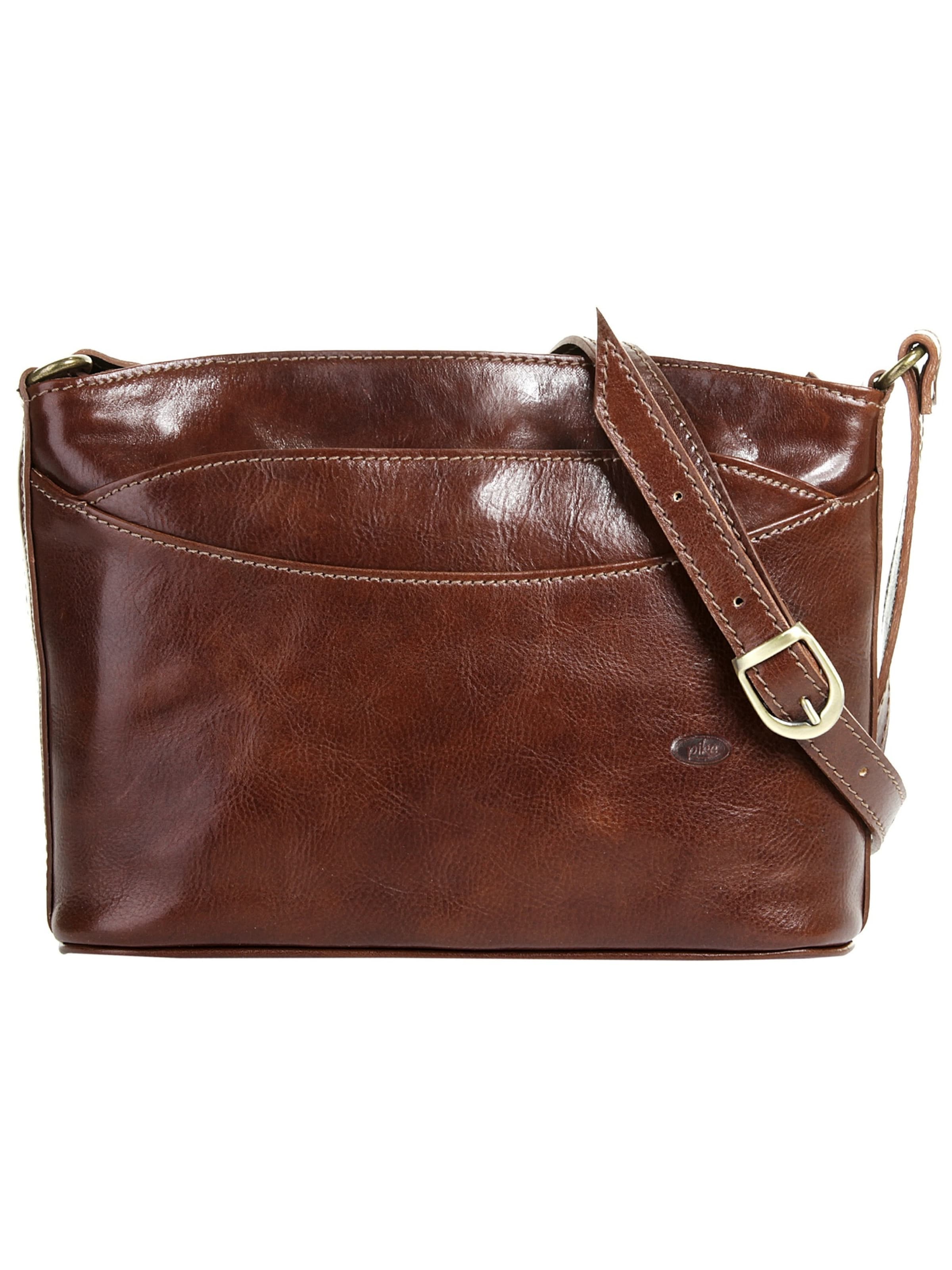 Sac à bandoulière piké en marron : devant