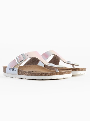 Bayton T-Bar Sandals 'Mercure' in Silver