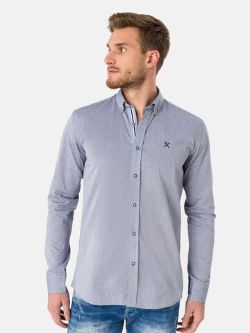 Coupe regular Chemise Jacey Quinn en bleu : devant