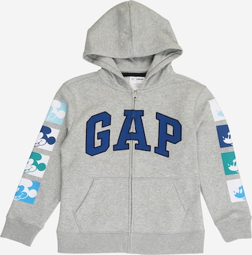 GAP Regular Fit Sweatjacke 'MICKEY' in Grau: predná strana