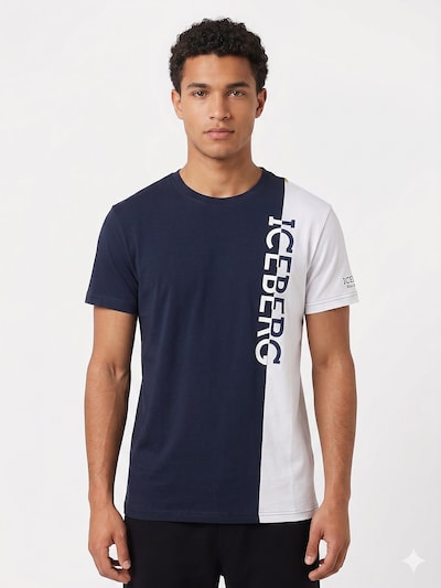 ICEBERG T-Shirt en M en bleu marine, Vue avec produit