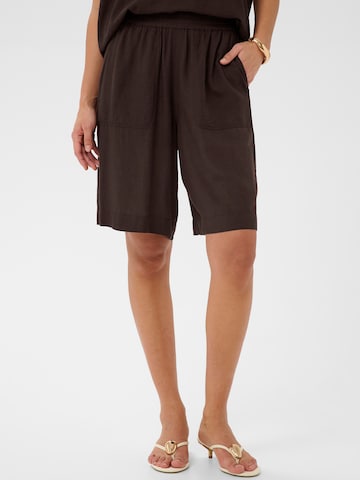 Kaffe Lużny krój Spodnie 'KAmilia' w kolorze brązowy: przód