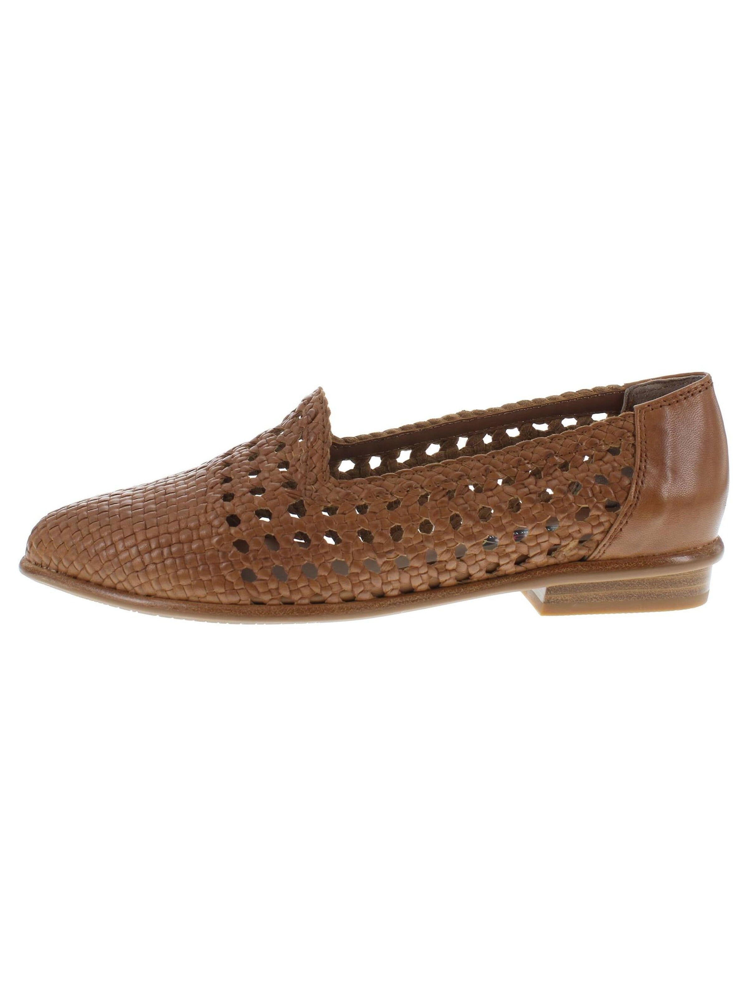 Everybody Ballet Flats 'BINDI - Trendige Flecht-Ballerina' in Brown: front