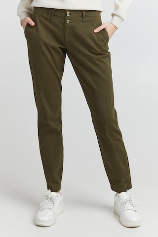 Oxmo Regular Chino Pants 'Pilar' in Green: front