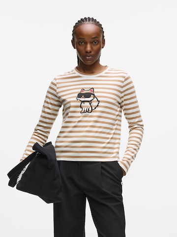 T-shirt 'IKON' Karl Lagerfeld en beige : devant