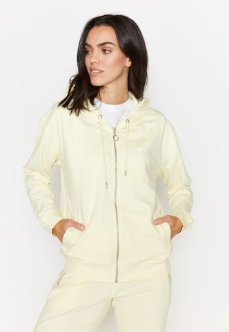 Angels Athletic Zip-Up Hoodie in Yellow: front