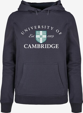 Sweat-shirt 'University Of Cambridge - Est 1209' Merchcode en bleu : devant