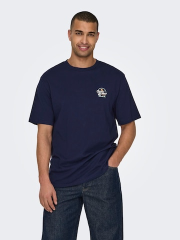 Only & Sons Koszulka 'MARLOWE' w kolorze niebieski: przód