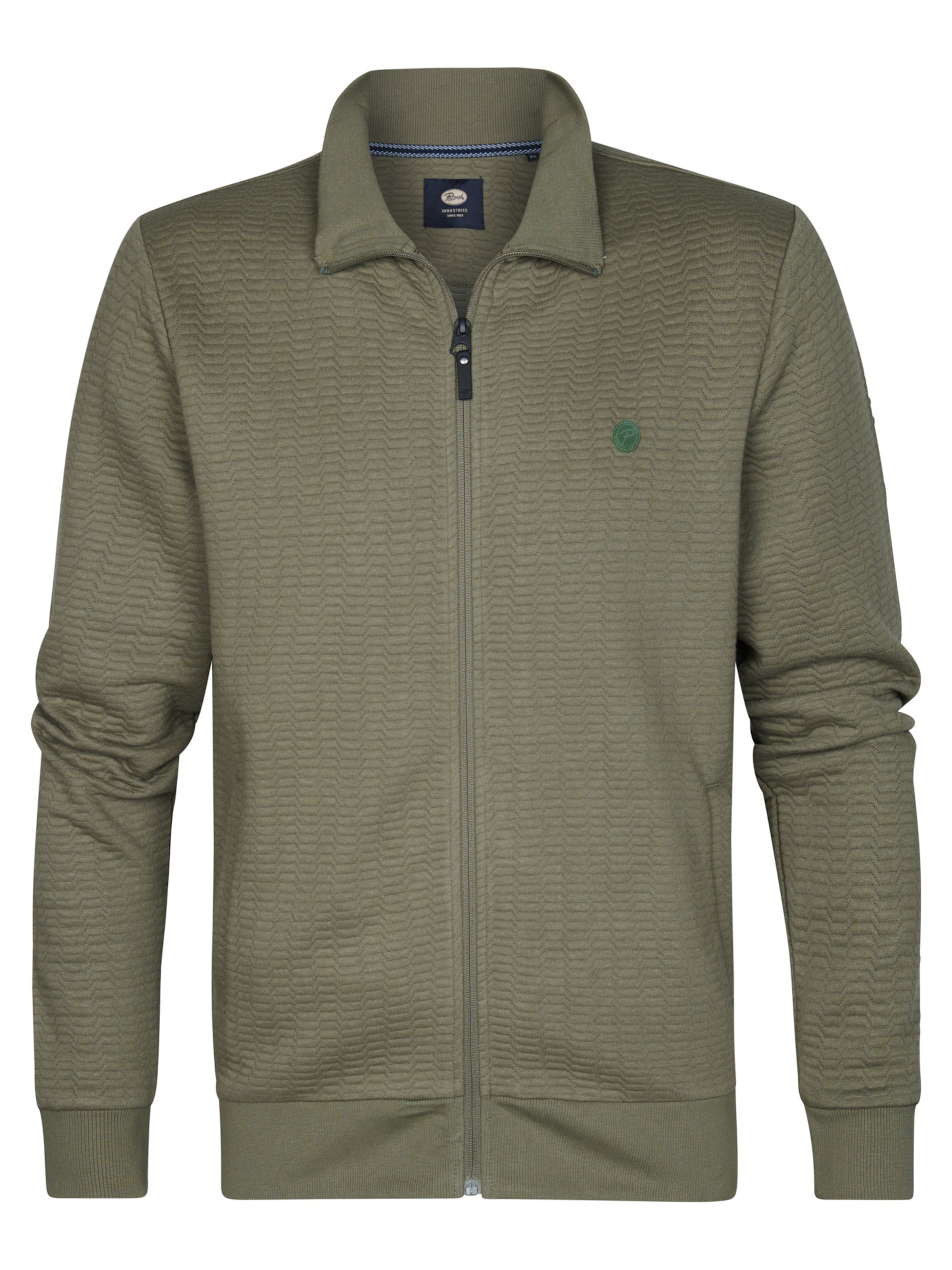 Petrol Industries Кофта на молнии 'Starboard' в Зеленый: спереди