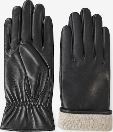 Alster Herz Fingerhandschuhe 'ASPEN' in Schwarz: Vorderseite