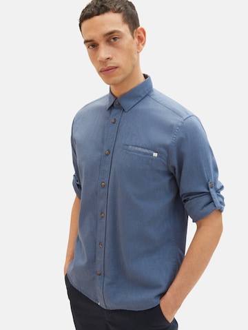 TOM TAILOR Regular fit Button Up Shirt in Blue