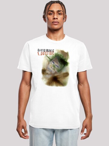 F4NT4STIC Shirt 'David Bowie Outside Album Cover' in Wit: voorkant