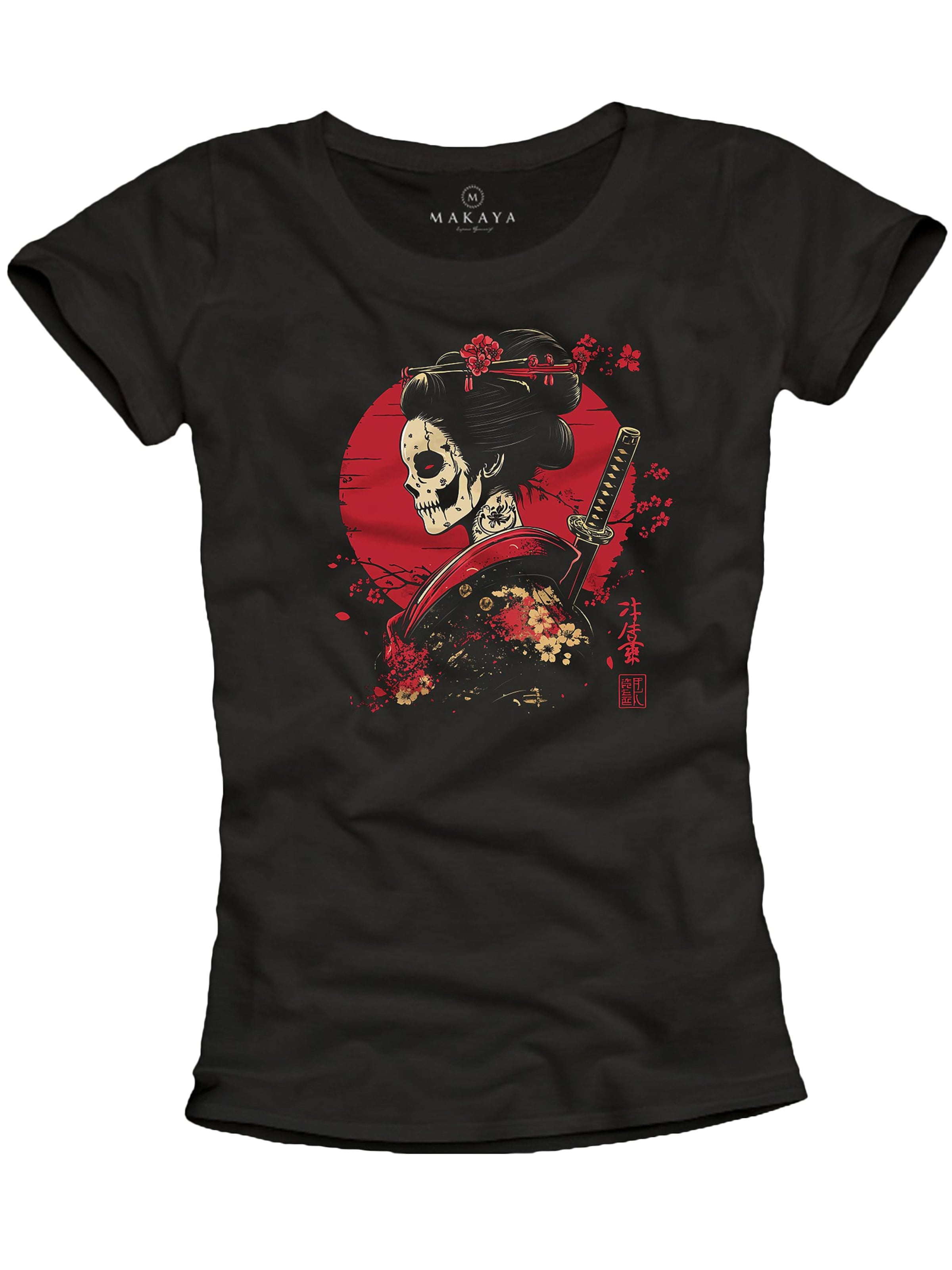 MAKAYA Shirt 'Kanji Geisha' in S in Black, Item view