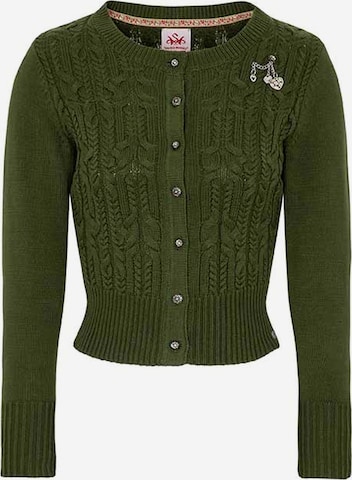 SPIETH & WENSKY Gebreid vest 'Seerose' in Groen: voorkant