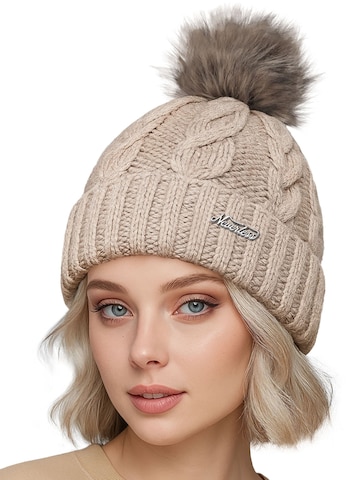 Neverless Beanie 'Caren' in Beige: front