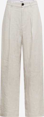 WEEKDAY Kalhoty se sklady v pase – béžová: přední strana