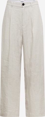 WEEKDAY Wide leg Pleat-Front Pants in Beige: front