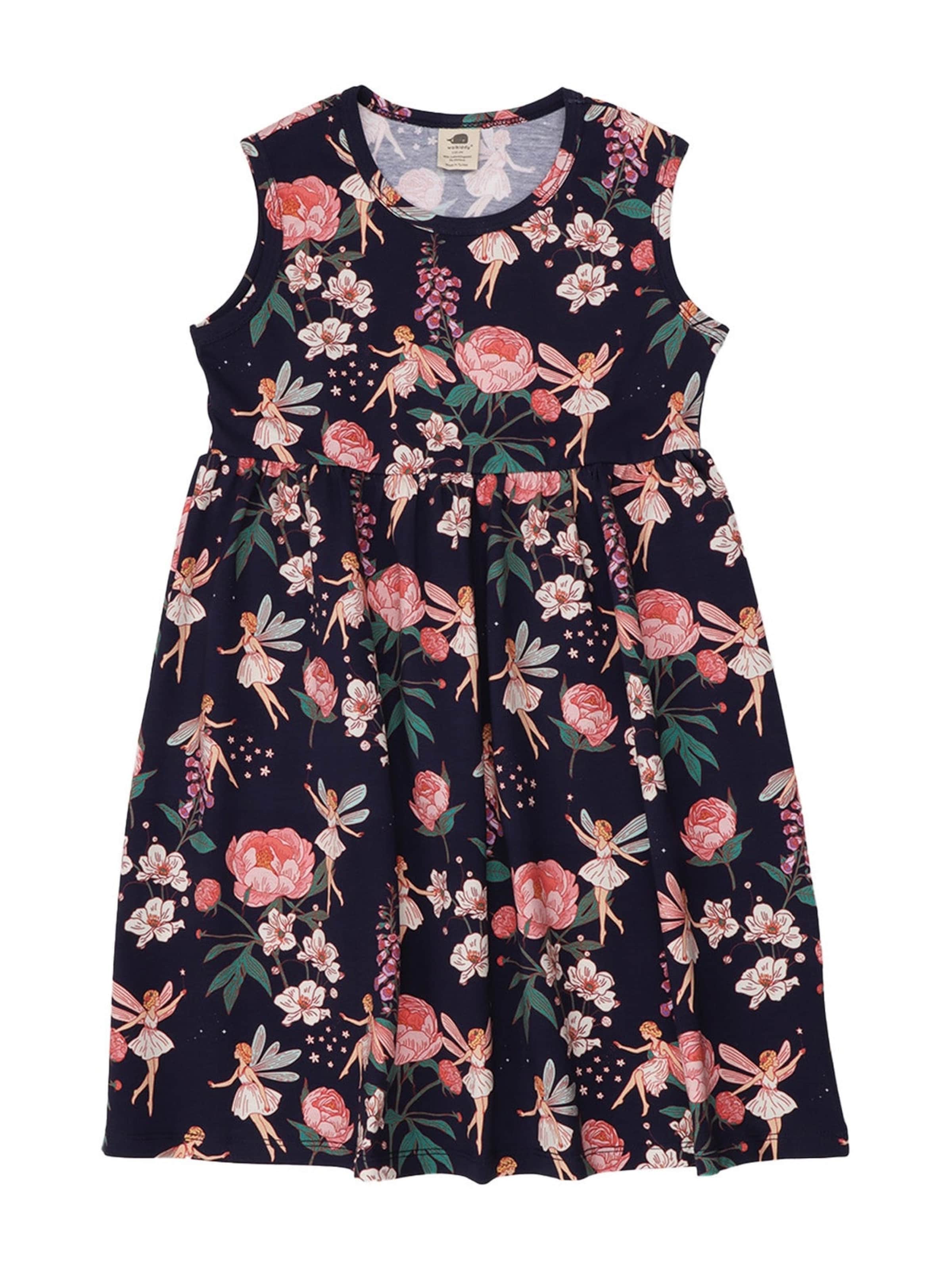 Walkiddy Dress 'Fairies and Flowers' in Blue: front