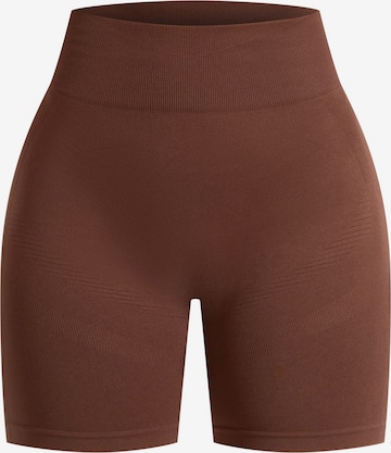 Smilodox Maria Solid Shorts Scrunch Seamless in Braun: Vorderseite
