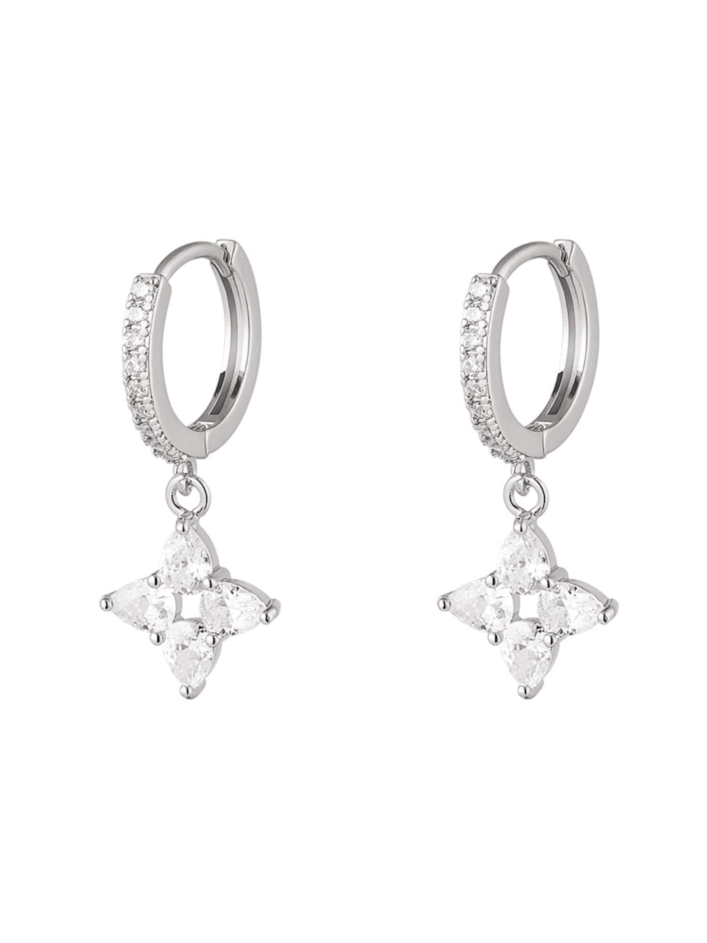 Cala Rose Ohrringe 'DARA'‌‌‌‌‌ in Silber: Vorderseite