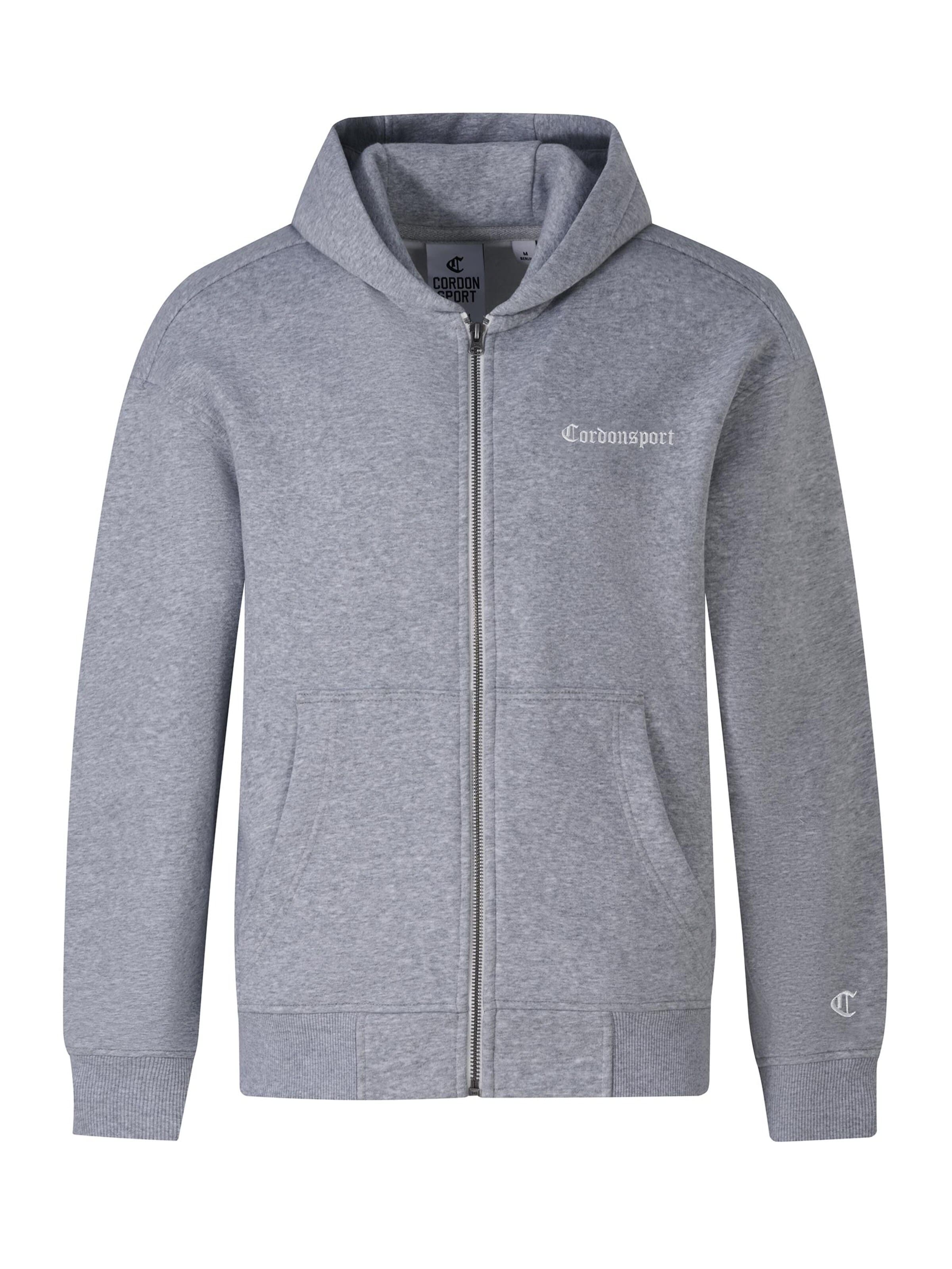 Cordon Sport Zip-Up Hoodie 'Luca' in Grey: front
