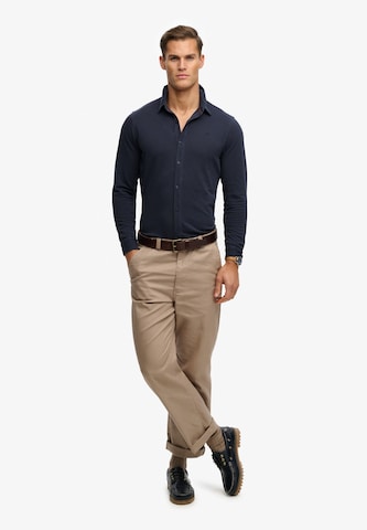 Superdry Comfort fit Button Up Shirt in Blue