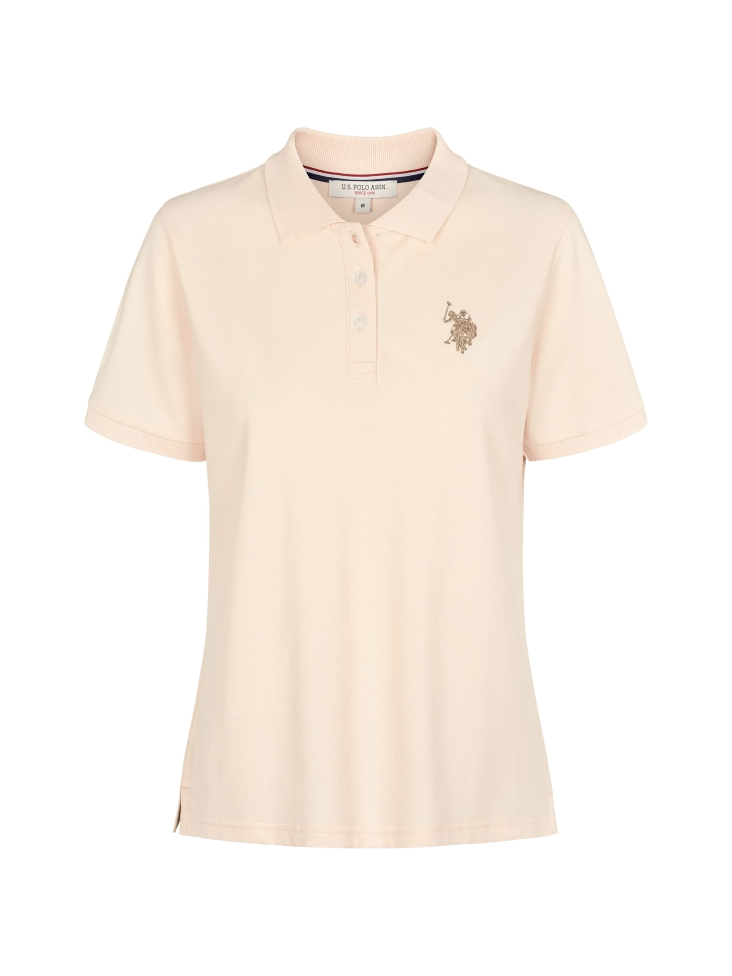 U.S. POLO ASSN. Poloshirt 'Hariet' in dunkelbeige / rosa, Produktansicht