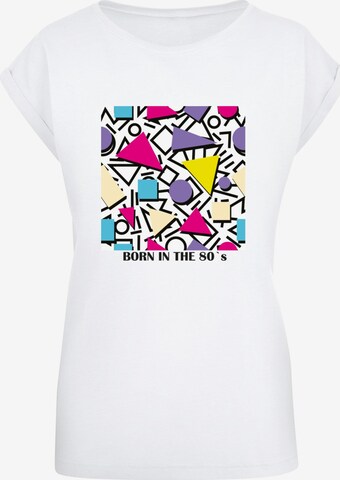 Mister Tee Shirt 'Geometric Retro' in Wit: voorkant