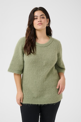 Pull-over KAFFE CURVE en vert : devant