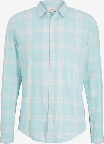 TOM TAILOR DENIM Button Up Shirt in Blue: front