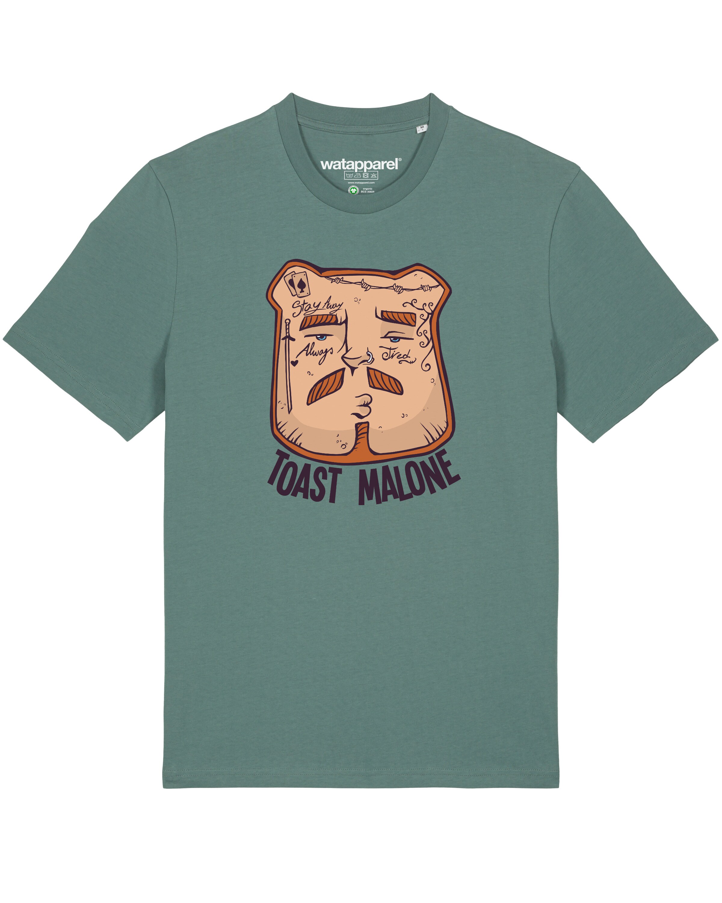 Watapparel Shirt 'Toast Malone' in Grün: Vorderseite