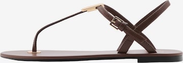 MANGO T-Bar Sandals 'Noma' in Brown: front